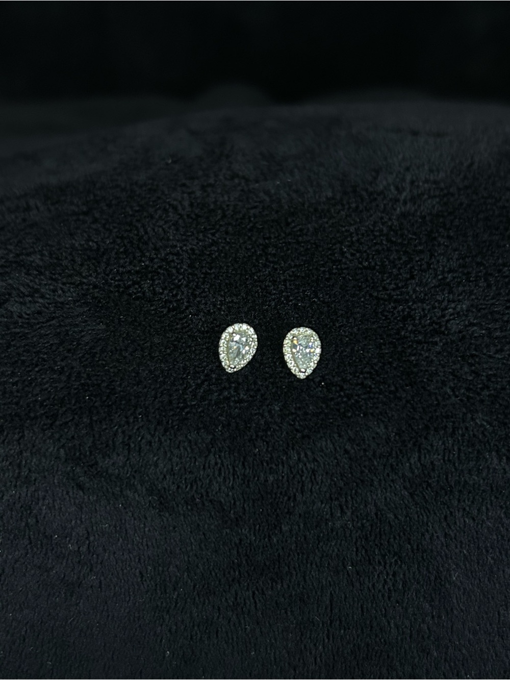Pandora Silver Teardrop Halo Earrings with Clear Stones